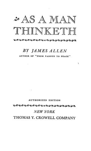 As a Man Thinketh by James Allen